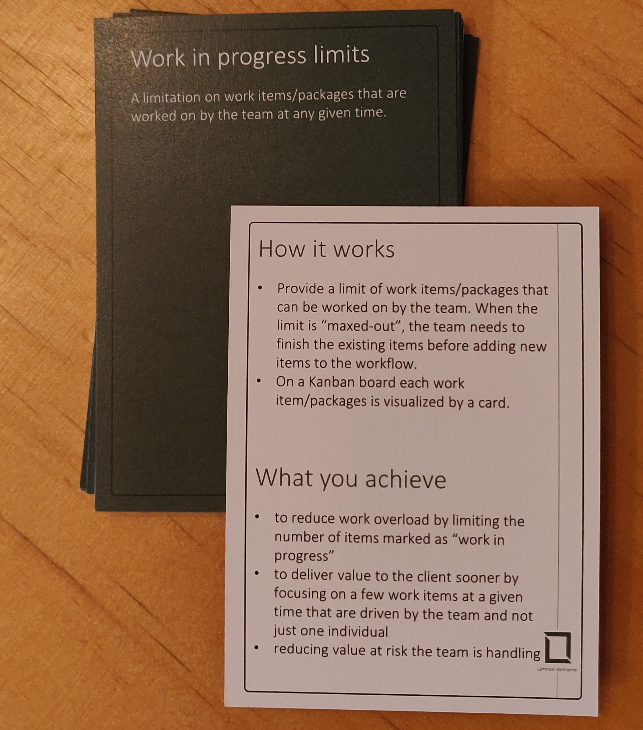 Agile Booster Deck LimmatReframe showing the WIP Limits